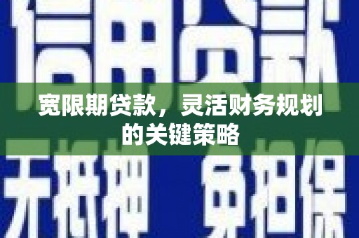 夏县宽限期贷款，灵活财务规划的关键策略