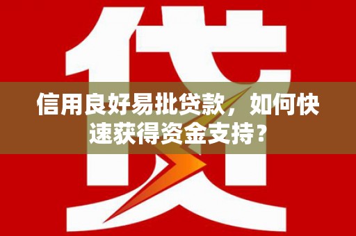 夏县信用良好易批贷款，如何快速获得资金支持？