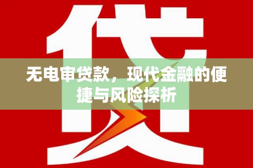 夏县无电审贷款，现代金融的便捷与风险探析