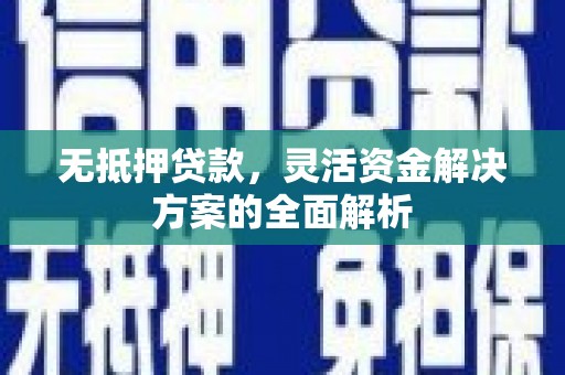 夏县无抵押贷款，灵活资金解决方案的全面解析