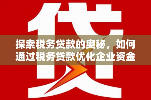 夏县探索税务贷款的奥秘，如何通过税务贷款优化企业资金流