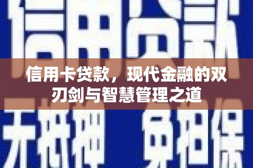 夏县信用卡贷款，现代金融的双刃剑与智慧管理之道