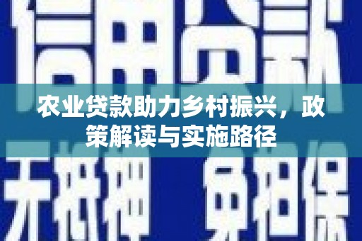 夏县农业贷款助力乡村振兴，政策解读与实施路径