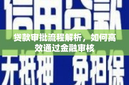 夏县贷款审批流程解析，如何高效通过金融审核
