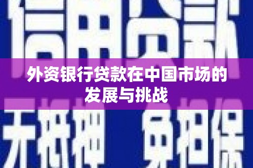 夏县外资银行贷款在中国市场的发展与挑战