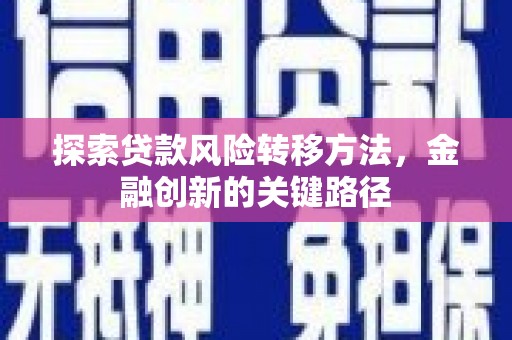 夏县探索贷款风险转移方法，金融创新的关键路径