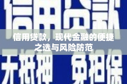 夏县信用贷款，现代金融的便捷之选与风险防范