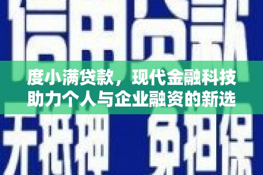 夏县度小满贷款，现代金融科技助力个人与企业融资的新选择