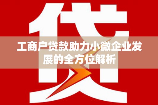 夏县工商户贷款助力小微企业发展的全方位解析