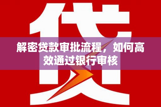 夏县解密贷款审批流程，如何高效通过银行审核