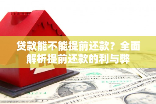 夏县贷款能不能提前还款？全面解析提前还款的利与弊