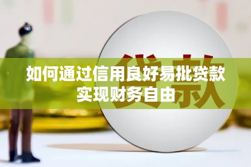 夏县如何通过信用良好易批贷款实现财务自由