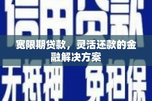 夏县宽限期贷款，灵活还款的金融解决方案