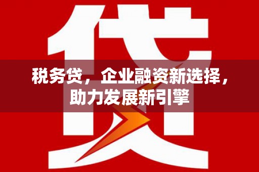 夏县税务贷，企业融资新选择，助力发展新引擎
