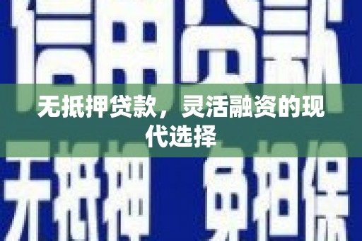 夏县无抵押贷款，灵活融资的现代选择