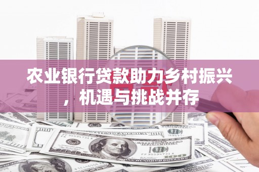 夏县农业银行贷款助力乡村振兴，机遇与挑战并存
