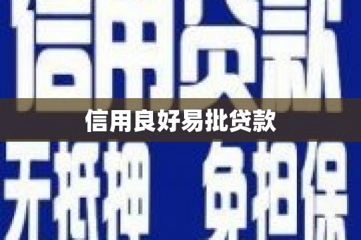 夏县信用良好易批贷款